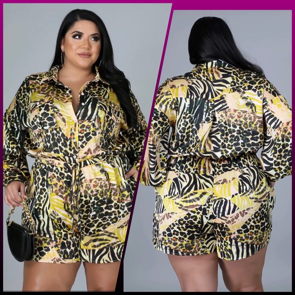 Plus size option.  Silk set